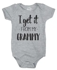I Get It From My Grammy Creeper Funny Family Baby Jumpsuit Funny Baby Onesies Funny Grandma Onesie Novelty Onesie Light Grey