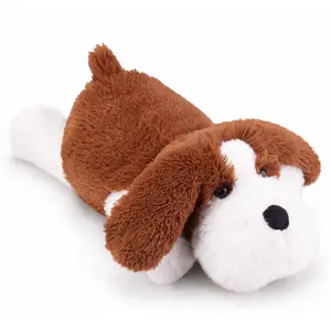 Floppy Ears Dog Puppy Plush Toy, Microwavable Huggable Stuffed Animal for Ages 0 and Up, Soft Heated Plush Pillow for Bedtime Comfort, Boys & Girls, 14.5-Inch