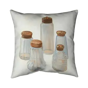 Begin Home Decor 5541-1616-SL24 16 x 16 in. Vintage Salt & Pepper Shaker Pillow - Unique Home Decor