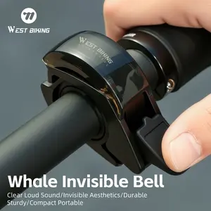 WEST BIKING Whale Invisible Bell, Clear and Loud Sound Horn, Aesthetic Design, Durable and Compact, Easy to Carry, Perfect for Cycling Accessories, Bike Bell