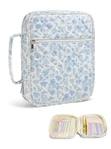 Large Bible Cover Case for Women, Durable Handle Design, Quilted Fabric Material, Ideal for Girls & Adults, Bible Study Accessory