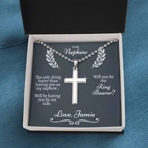Friend Necklace, Ring Bearer Proposal Gift, Will You Be My Ring Bearer Gift, Asking Nephew To Be Ring Bearer, Proposal Gift For Ring Bearer, Message To My Daughter, Daughter Gift, Father Daughter Necklace, Christmas Gift, Birthday Gift