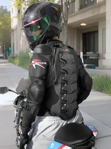 Lightweight motorcycle protective jacket for summer, mesh fabric breathable and sweat-free, unisex anti-collision soft armor for motorcycling
