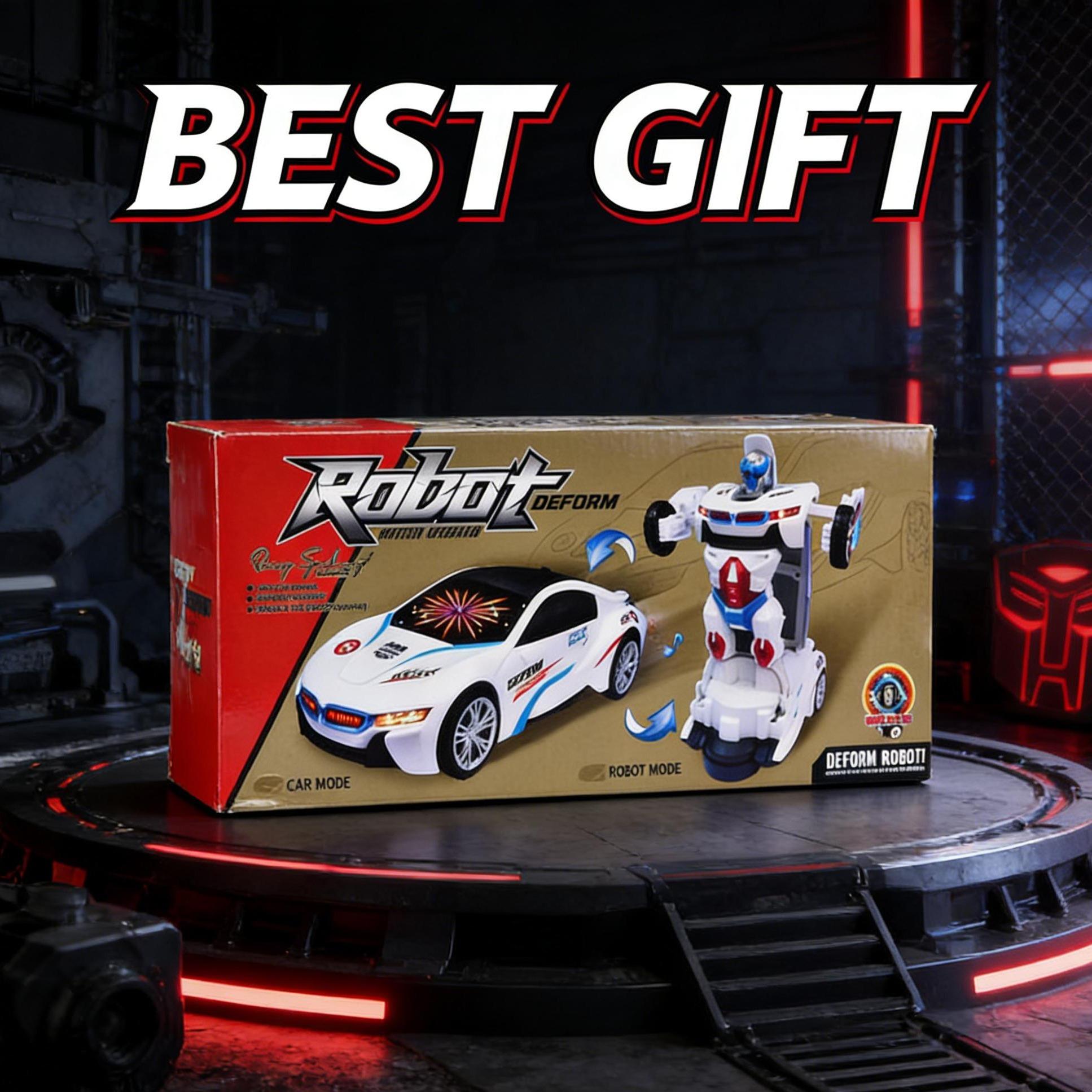 Deformable Racing Robot Car, 2-in-1 Electric Toy Vehicle, High-Performance Toy for Kids' Playtime & Gifting