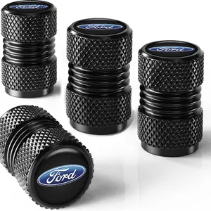 4pcs Aluminum Alloy Car Wheel Tire Valve Caps Cover, for Ford Focus Mk2 Mk3 Fiesta Fusion Ranger Mondeo S-Max Kuga, Durable Automotive Accessory