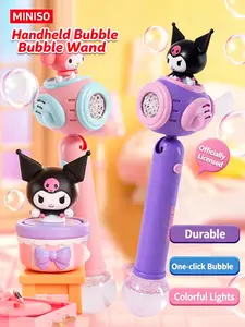 MINISO SR Family Series Bubble Wand, Lovely Kuromi and Cinnamoroll Bubble Toy. Easy to Use, Rich Bubble Output, Safe Material for Children, Perfect for Summer Outdoor Play. Fun Outdoor Toy and Nice Gift for SR Fans and Kids.