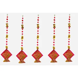 26" Long Gota Ball & Pearl Lari with Kite Tassels for Lohri or Makar Sankranti, Set of 5