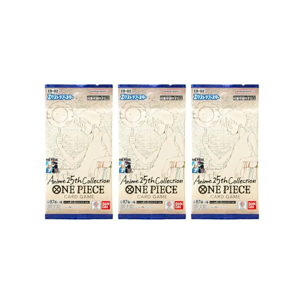 Bandai Namco One Piece Card Game Extra Booster Anime 25th Collection EB-02 Booster 3 Pack bundle Featuring Sanji Design Pack - TikTok Shop Bandai Namco One Piece Card Game Extra Booster Anime 25th Collection EB-02 Booster 3 Pack bundle Featuring Sanji Design Pack - TikTok Shop
