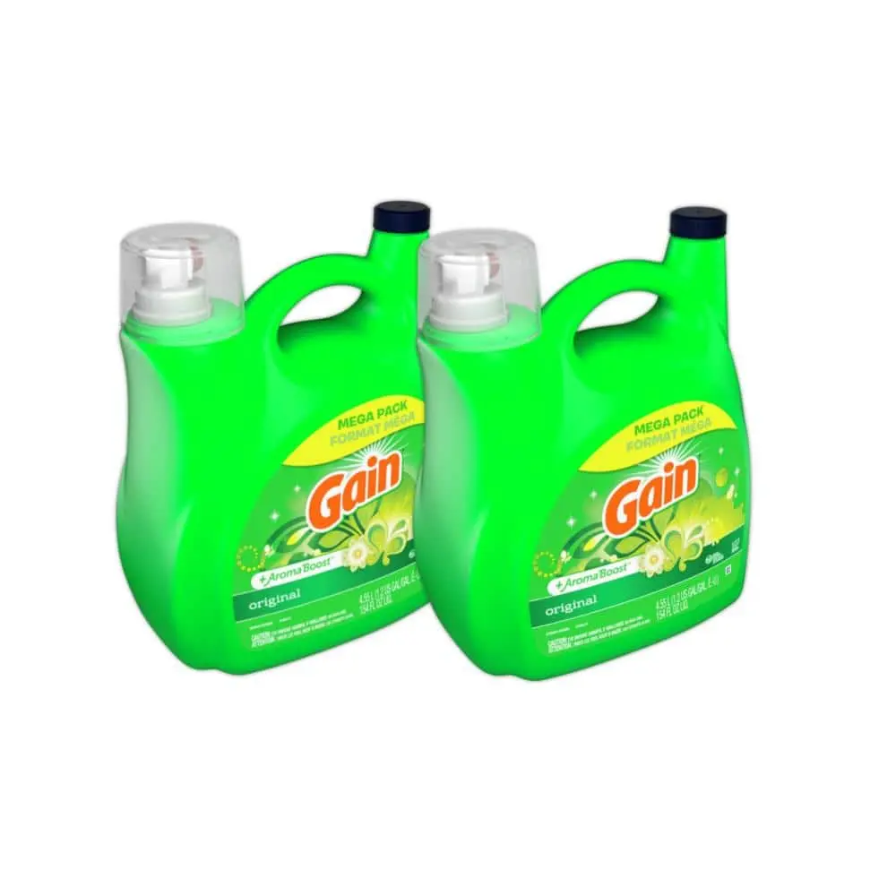 Aroma Boost HE Original Scent Bottled Fragrant Liquid Laundry Detergent, 2-Pack Ready-to-Use Baby Care Formula (154 fl. oz. Each, 107-Loads Total) for Various Laundry Needs, Liquid Detergents, Bottled Laundry Detergent