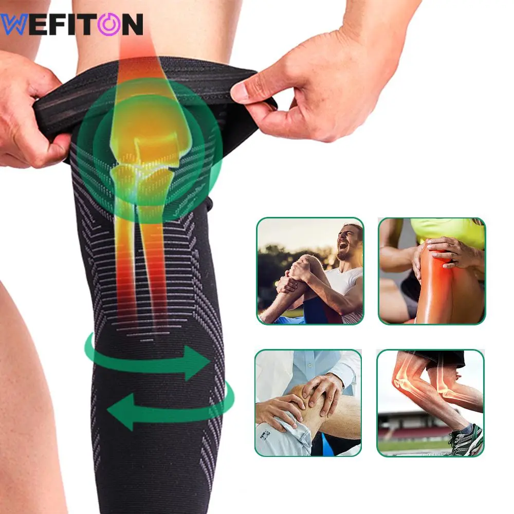 1/2PCS Compression Sports Full Leg Sleeve Length Thigh Calf Long Knee Sleeve  Support For Basketball, Arthritis Men and Women