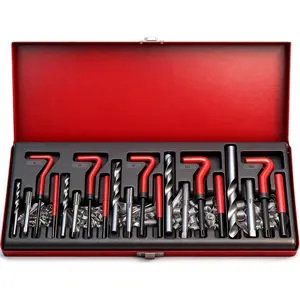 Metric Helicoil Thread Repair Kit: 131- Heli Coil HSS Drills Inserts Taps & Tools M5 M6 M8 M10 M12 Automotive Engine Spark Plug Cylinder Insertion Rethreading Tools Universal Rethread Restorer