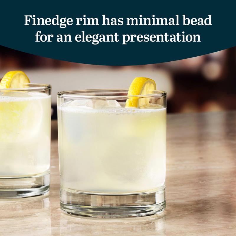 Libbey 916CD Heavy Base Rocks Glasses Set, Simple Glassware Drinking Glasses Set of 24, Stylish, Dishwasher Safe Glasses for Cocktail Parties And More