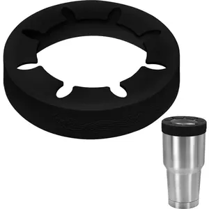 Iced Coffee  Ring for Cold Beverages,  Lid for 30oz Stainless Steel Tumbler,for YETI,RTIC,BJPKPK,for The Cup Mouth Diameter 3.9-4 inch (Black)