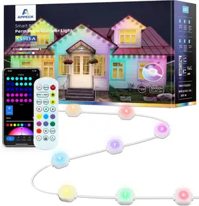 Permanent Outdoor Lights 100ft, Smart RGB Outdoor Lights with 72 LEDs, IP65 Waterproof LED Eaves Lights, 54 Scene Modes Lighting for Party, Daily, Halloween, Christmas, Roof, Garden