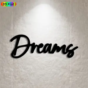 1pc Dreams Metal Wall Art,Dreams Statue Mural, Ideal Gift for New Year, Christmas, Inspirational Decor Enthusiasts, Powder-Coated Metal Wall Decor Wall Sculptures, Perfect for Bedroom Wall & Garden Fence, Unique Wall Art for Home Decor Enthusiasts