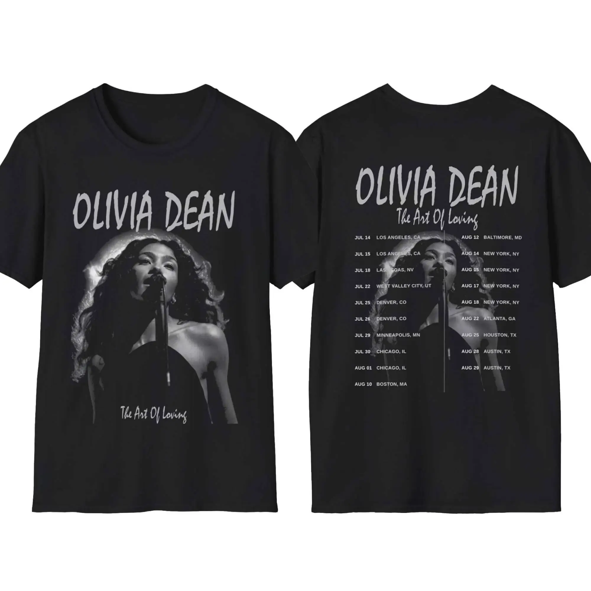 Olivia Dean The Art Of Loving Concert Tour Two-Sided T-Shirt – Vintage Music Fan Tee