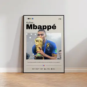 Global Kylian'nnn Mbappé'eee Poster, Soccer Print, Mbappé'eee Print , Football Legend,  Sports Wall Art