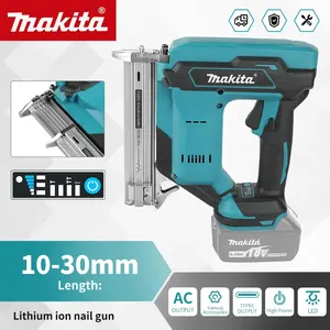 Makita Cordless Nail Gun:10-30mm Nails,100-Nail Capacity,22900mAh Battery,≤2.5m/s² Vibration,High-Speed&Low-Noise forWoodworking