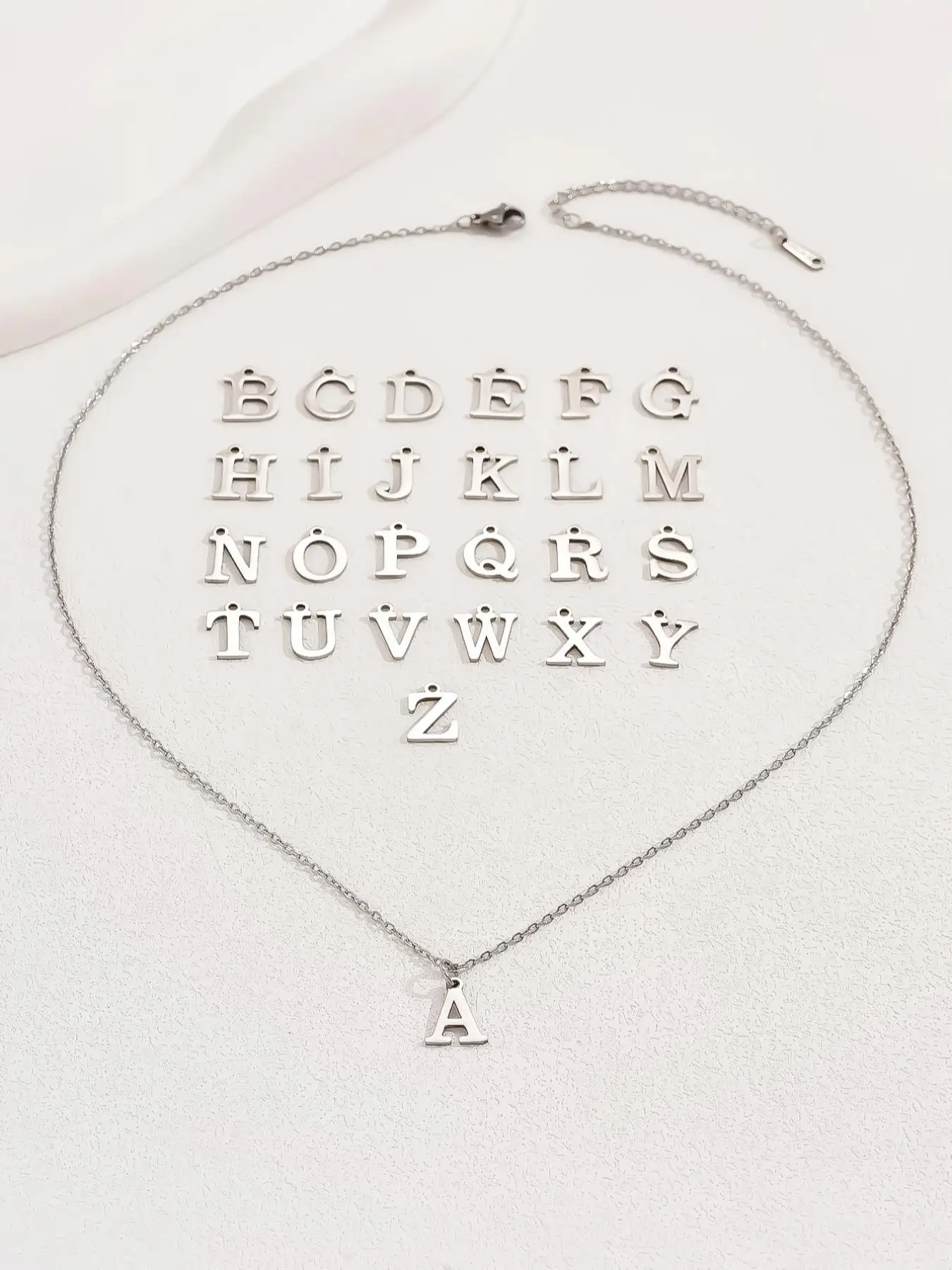 Fashion Alphabet Pendant Necklace for Women, Letter Charm Pendant Necklace for Gift, Stainless Steel Jewelry