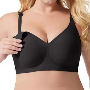 Seamless Women's Bra with Soft Support Wireless Full Coverage Regular Plus Sizes Jelly Strip Bonding Craft Gentle Support Barely There Wearing
