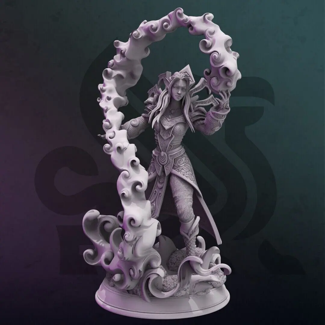 Irivyl High Elf Sorceress 3D-Printed Resin Miniature - DM Stash Home Decor Figurine & Miniature Statue, Figurines & Miniatures