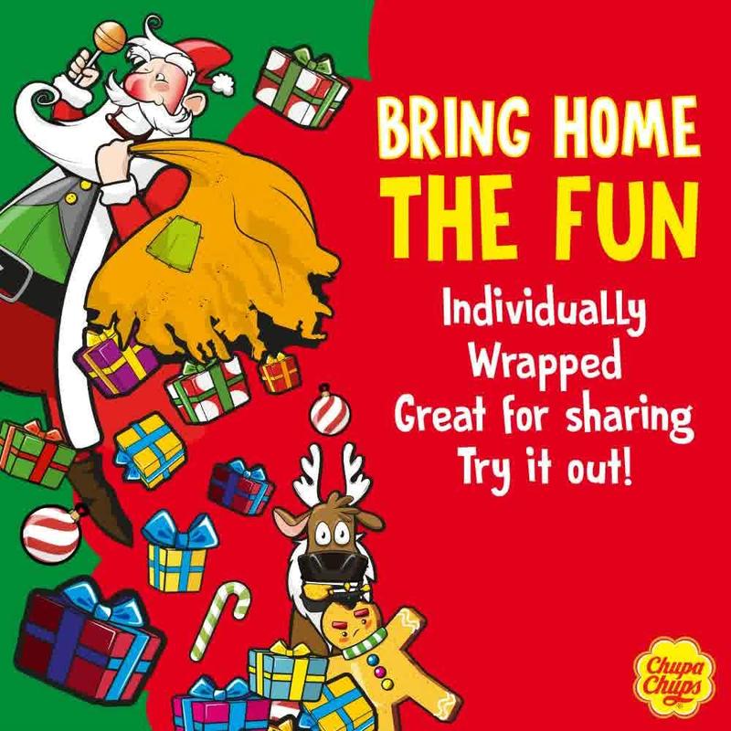 Chupa Chups ‘Best Of’ Holiday Candy Lollipop Variety Assortment, 5 Flavors, Individually Wrapped Candy for Christmas Stocking Stuffers for Adults & Kids, 25.3 oz Drum (60 Suckers)