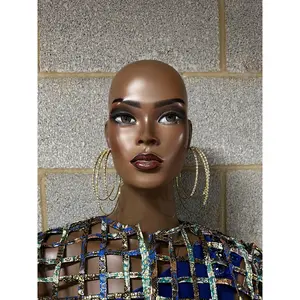 Chuma Oversized  Metal and Rhinestones Hoop Earring