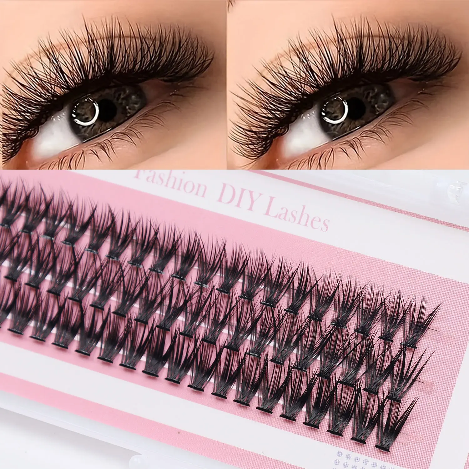 60 clusters, 40D C roll, 101214mm cluster eyelashes, single eyelash extension, soft and natural, fake eyelashes made at home, DIY Volume Eyelashes