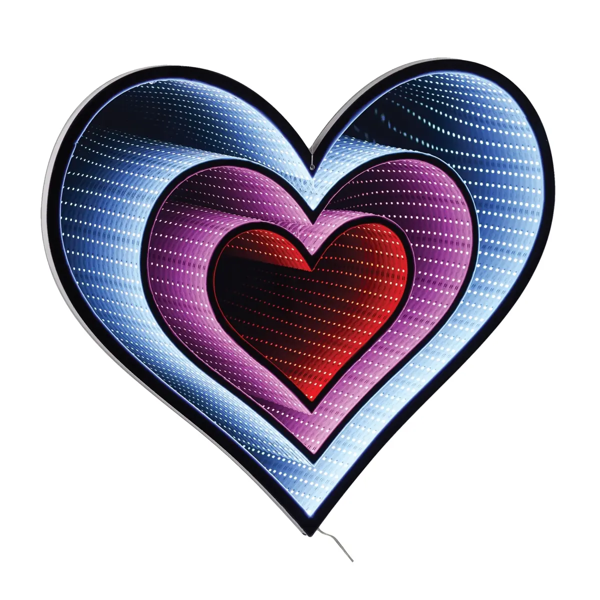 23.55" H Triple Hanging Heart Infinity Decorative Lights - Red, Pink & White - Ekko Light Accents for Elegant Holiday Display