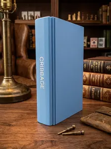 Hidden Book Cribbage Board - 3D Printed Portable Travel Game with Card & Peg Storage