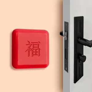 Anti-Scratch Door Mat, Fingerprint Lock Design, No Drilling Installation, Durable Silicone Protector, Ideal for Home & Office Use