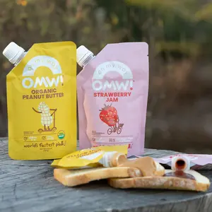 OMW! Organic Peanut Butter and Strawberry Jam - 6 pack (3 of each)