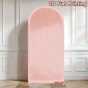 Pink Ripple Arch Backdrop Double-Sided Spandex Fabric for Birthday Party, Baby Shower, Tea Party Decor Background, Party Decorations Banners