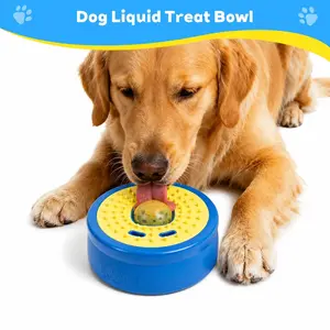 Slow Feeder Dog Bowls for Liquid Treat, Entertained Rolling Ball Dog Lick Bowl, Non Slip Dogs Licking Bowl for Small Large Medium Breeds for Yogurt Bone Broth Food Dietary Supplement/Post-op Nutrition