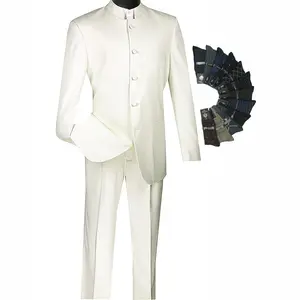 Sharp Regular-Fit Banded-Collar Nehru Church Suit Ivory