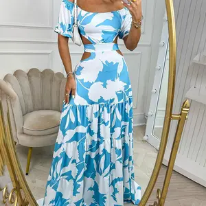Printed Off Shoulder Summer Casual Party Dress