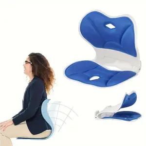 Ergonomic Lumbar Support Chair - Foldable Back Cushion For Improved Posture, Ideal For Office & Home, Red/Black