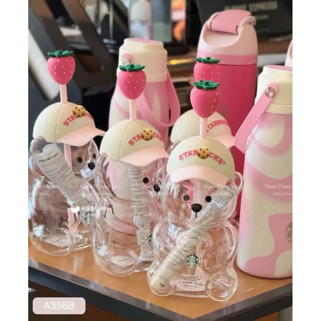SummerWin Hot Trend 2026 Starbucks Limited Edition Barista Bear Glass Tumbler — The Perfect Gift590ml, Gift For Girl friend