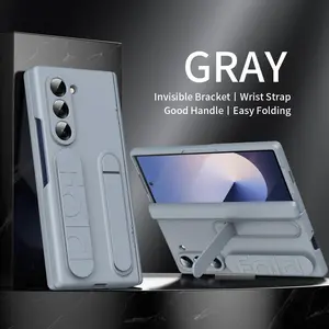 Integrated case-film wrist strap bracket phone case compatible with Galaxy Z Fold 7, Z Fold 6, Z Fold 5, Z Fold 4 and Z Fold 3. It features screen protection and drop resistance, boasting a durable and stylish design that fits perfectly for daily use.
