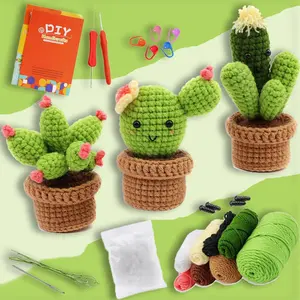 Crochet Starter Kit, Crochet Kit, Beginner Crochet Kit, with Crochet Hooks, Yarn, Polyester Fiber, Stitch Markers, and Instructions - Green 4 Counts