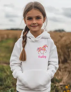 Youth & Adult Girl Horse Sweatshirt Custom, Personalized Horse Crewneck, Horse Lover Sweatshirt Youth, Girl Who Loves Horses, Horseback Riding Sweater