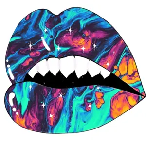 Twisted Monkey Holo Sticker Lips 4x4 Original Design - No Color Variations, No Text, No Additional Features vinyl sticker