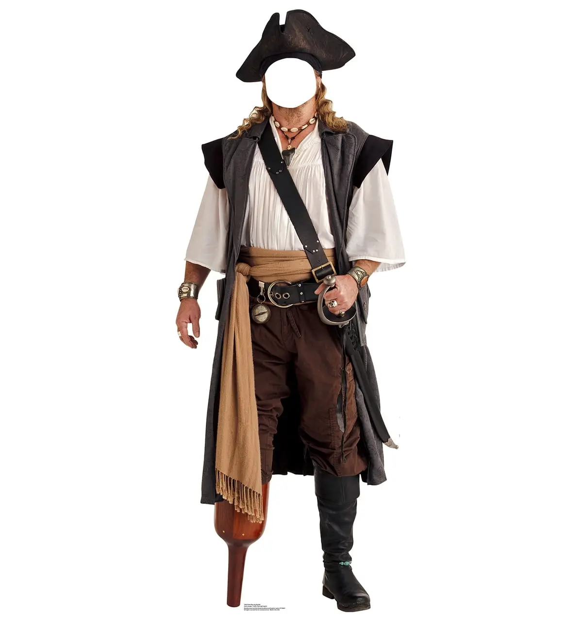 Pirate Peg Leg Cardboard Standup Cutout, 76x29 in Photo Booth Prop, Pirates Themed Home Decor Standing Display, 76 X 29 In