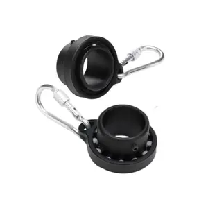 Barcetine Tangle Free Flagpole Rings - 360° Rotating Ring Set with Safety Buckle for 1 inch Diameter Pole, 2 Anti-Winding Flagpole Mounting Grommets (Black/White)