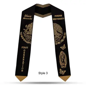 Personalized Mexican Graduation Stole Custom Name School Colors, Mexican American Heritage Sash Class of 2026, Senior Gift for College Ceremony Outfit