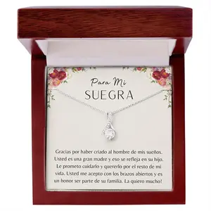 Para Mi Suegra, Regalo Para Suegra, Regalo Para Mama de Mi Esposo, Regalo Para Dia de Boda, Gift for Mother in Law Spanish, Gracias Suegra, Necklace With Message Card and Box, Gift for Birthday