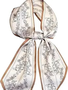 Head Scarf Hair Neck Scarves For Women Purse Bag Scarfs For Handbags Silky Long Thin Satin Headscarf Fashion