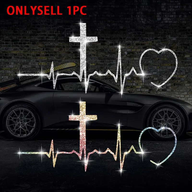 Reflective heart-shaped pattern stickers, suitable for use on cars, motorcycles, laptops, and glass decorations, Automobile Decals, Vehicle Exterior Decoration, Car Decorative Sticker
