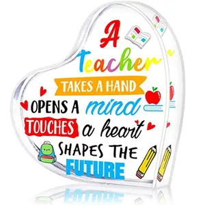 Heart Shaped Acrylic Ornament, Teacher Appreciation Gift, Unique Heart-shaped Acrylic Ornament Souvenir, Gifts for Teachers, Classroom Decorations, Signs