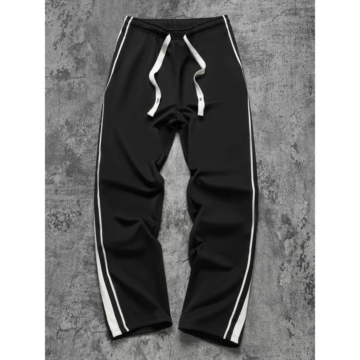 Men's Plus Size Joggers, Relaxed Fit Urban Techwear Pants with Side Stripe and Elastic Drawstring for Gym & Daily Wear, Elastic Drawstring Joggers, Relaxed Fit Joggers
